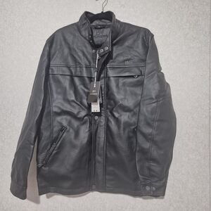 NWT BV CLOTHING Italian Black Leather Moto Jacket...size:S